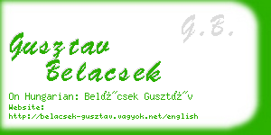 gusztav belacsek business card